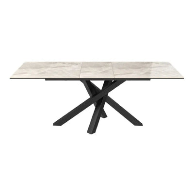 Brendan 160 - 200cm Light Grey Gloss Ceramic Auto - Rise Extending Dining Table #NJ Home Interiors#