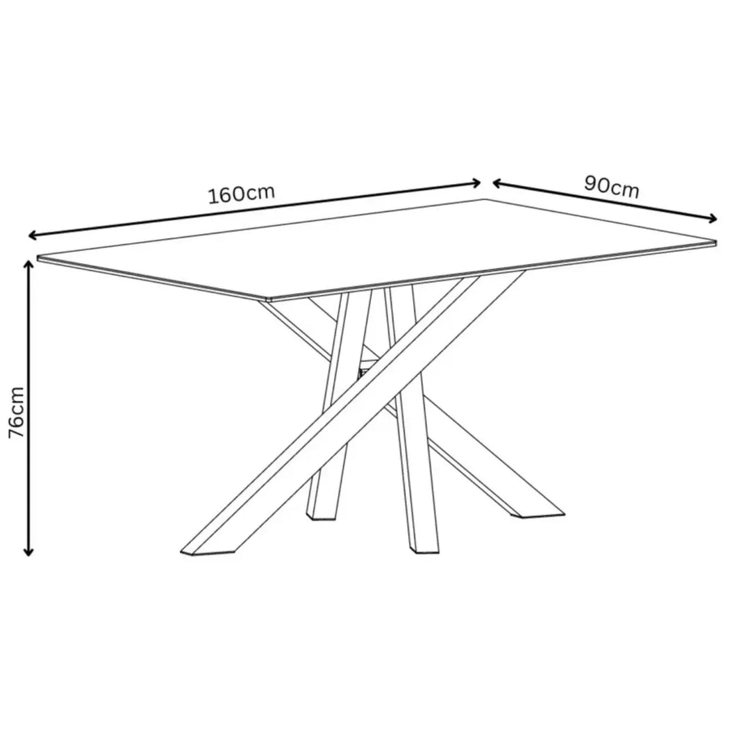 Brendan 160cm Matte Grey Ceramic Fixed Dining Table #NJ Home Interiors#