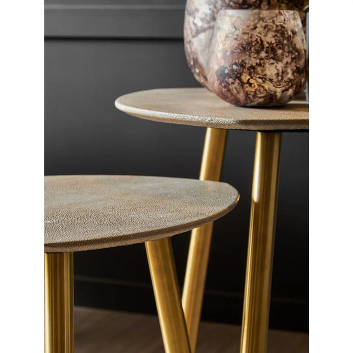 Cadiz Set Of Two Shagreen Tables - NJ Home Interiors
