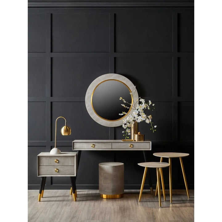 Cadiz Shagreen Round Stool - NJ Home Interiors