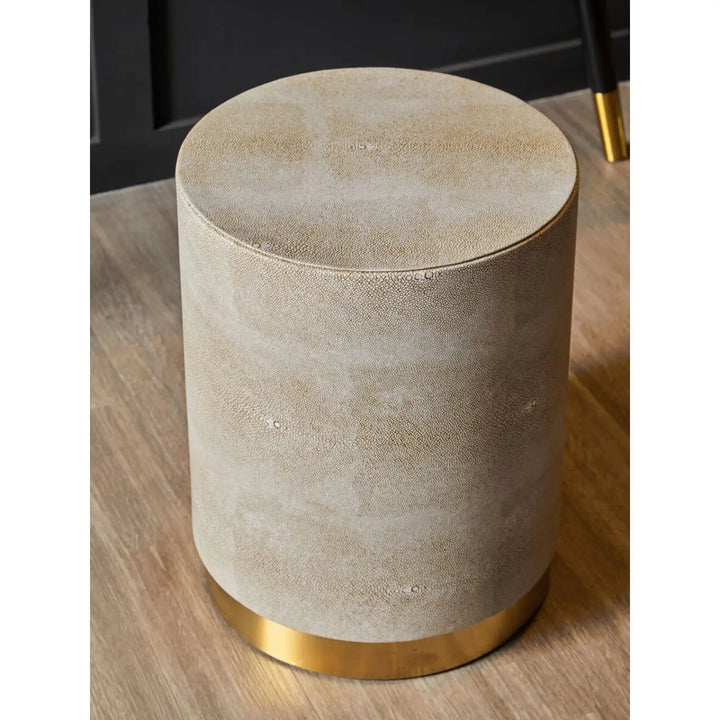 Cadiz Shagreen Round Stool - NJ Home Interiors