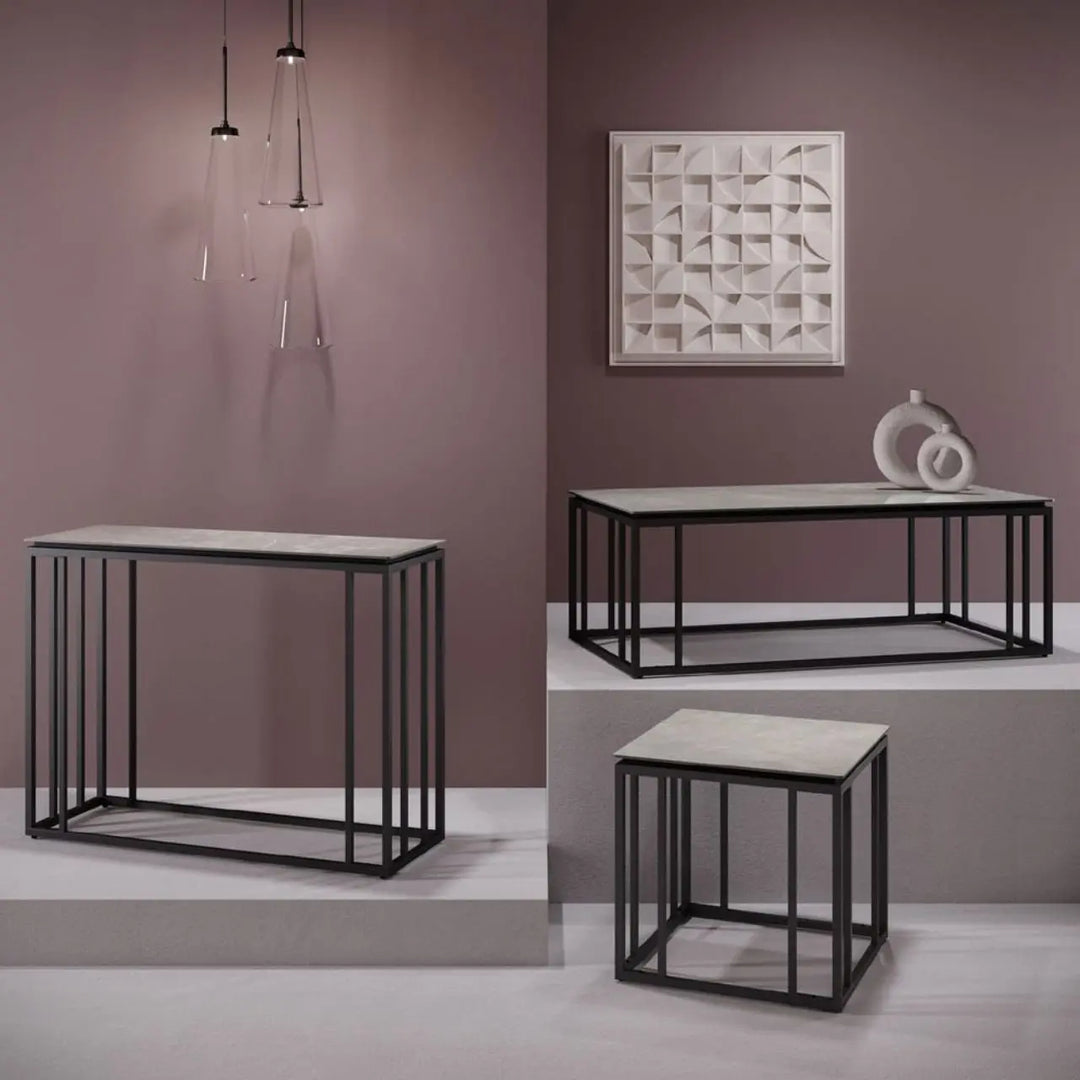 Caprina Grey Ceramic Side Table - LUX - HOM