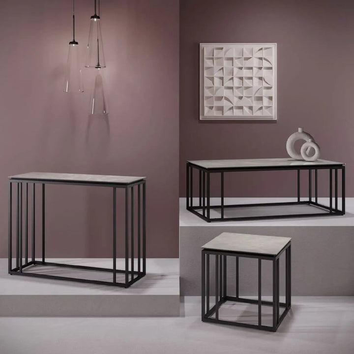 Caprina Grey Ceramic Side Table - LUX - HOM