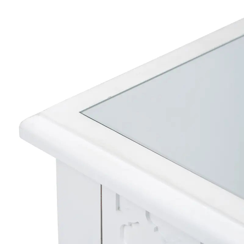 Casablanca 2 Drawer Mirrored Top Bedside Cabinet in White #NJ Home Interiors#