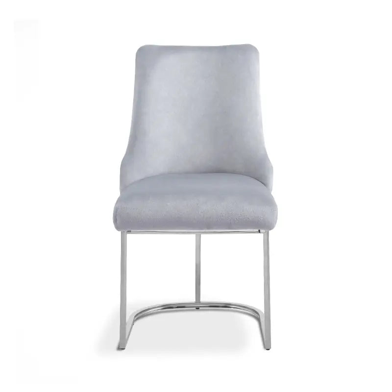 Casas Grey Velvet Dining Chair with Chrome Legs #NJ Home Interiors#