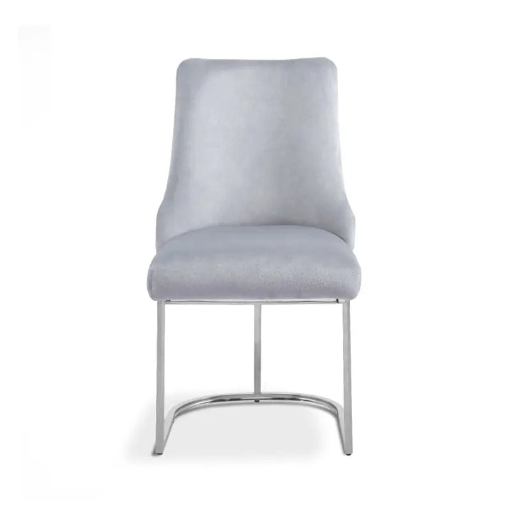 Casas Grey Velvet Dining Chair with Chrome Legs #NJ Home Interiors#