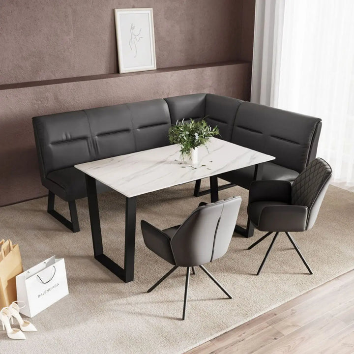 Ceretto Corner Bench in Grey - LUX - HOM