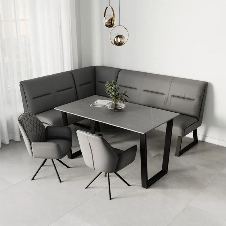 Ceretto Corner Bench in Grey - LUX - HOM