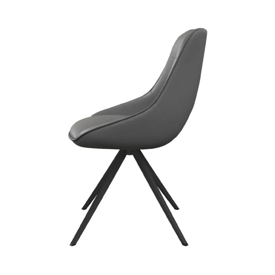 Ceretto Swivel Dining Chair in Grey - LUX - HOM