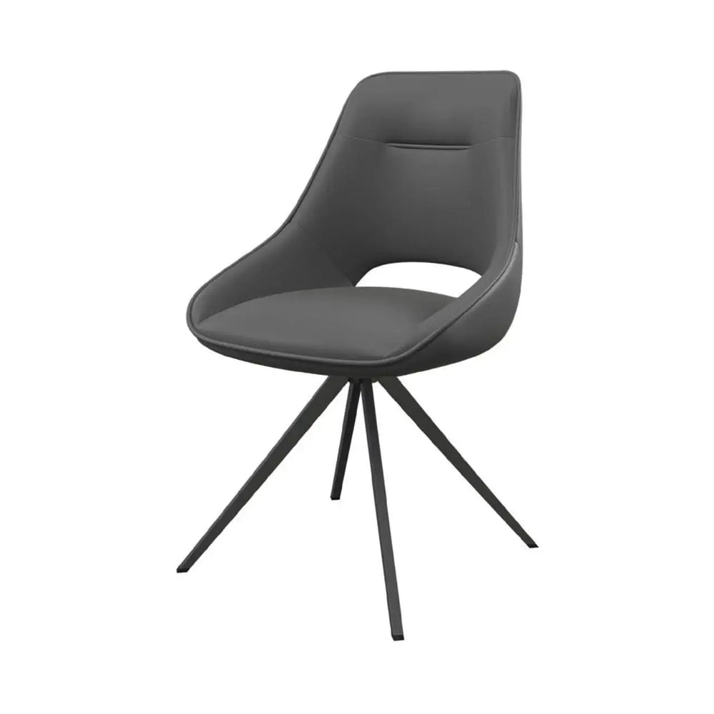 Ceretto Swivel Dining Chair in Grey - LUX - HOM