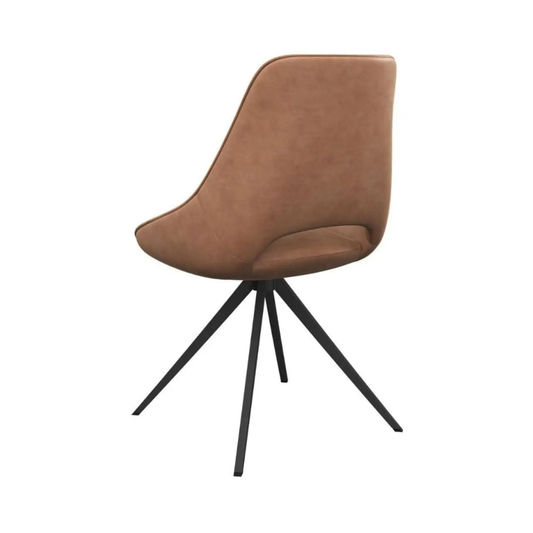 Ceretto Swivel Dining Chair in Tan - LUX - HOM