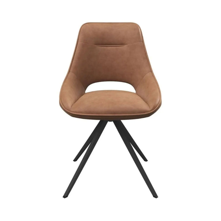 Ceretto Swivel Dining Chair in Tan - LUX - HOM