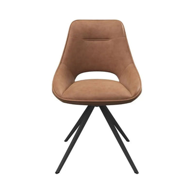 Ceretto Swivel Dining Chair in Tan - LUX - HOM