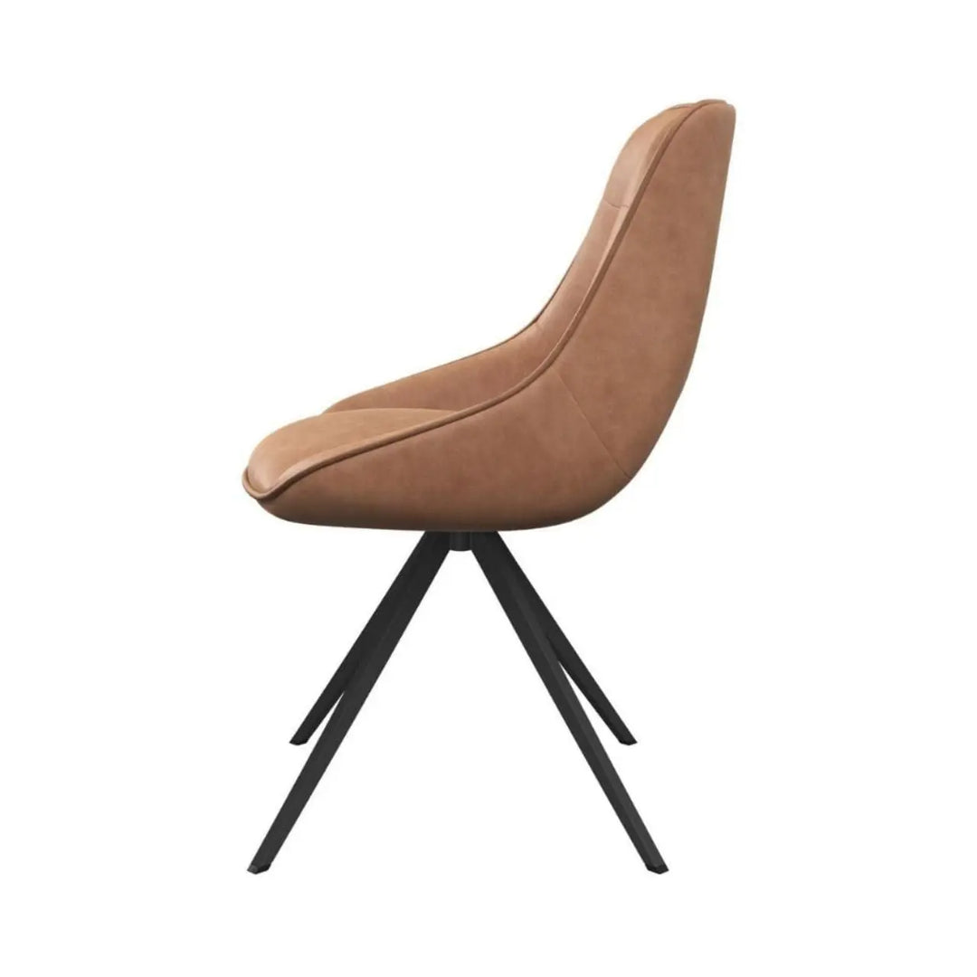 Ceretto Swivel Dining Chair in Tan - LUX - HOM