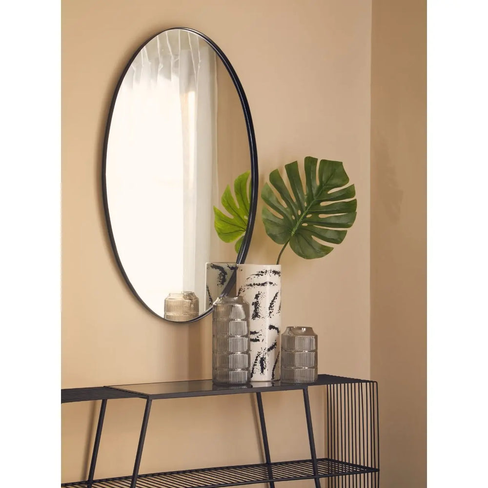 Ciana Medium Matte Black Finish Wall Mirror #NJ Home Interiors#