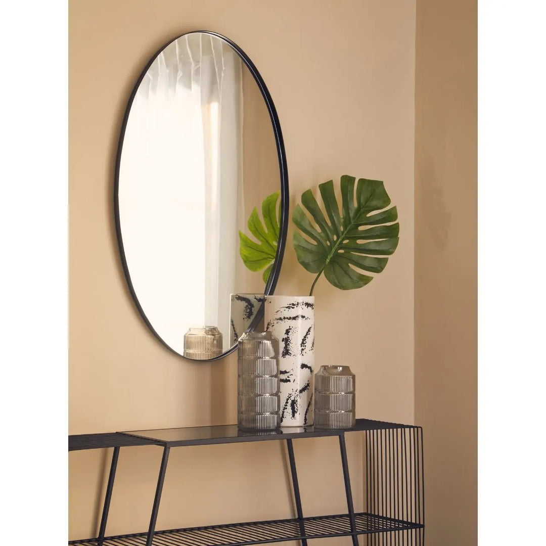 Ciana Medium Matte Black Finish Wall Mirror #NJ Home Interiors#