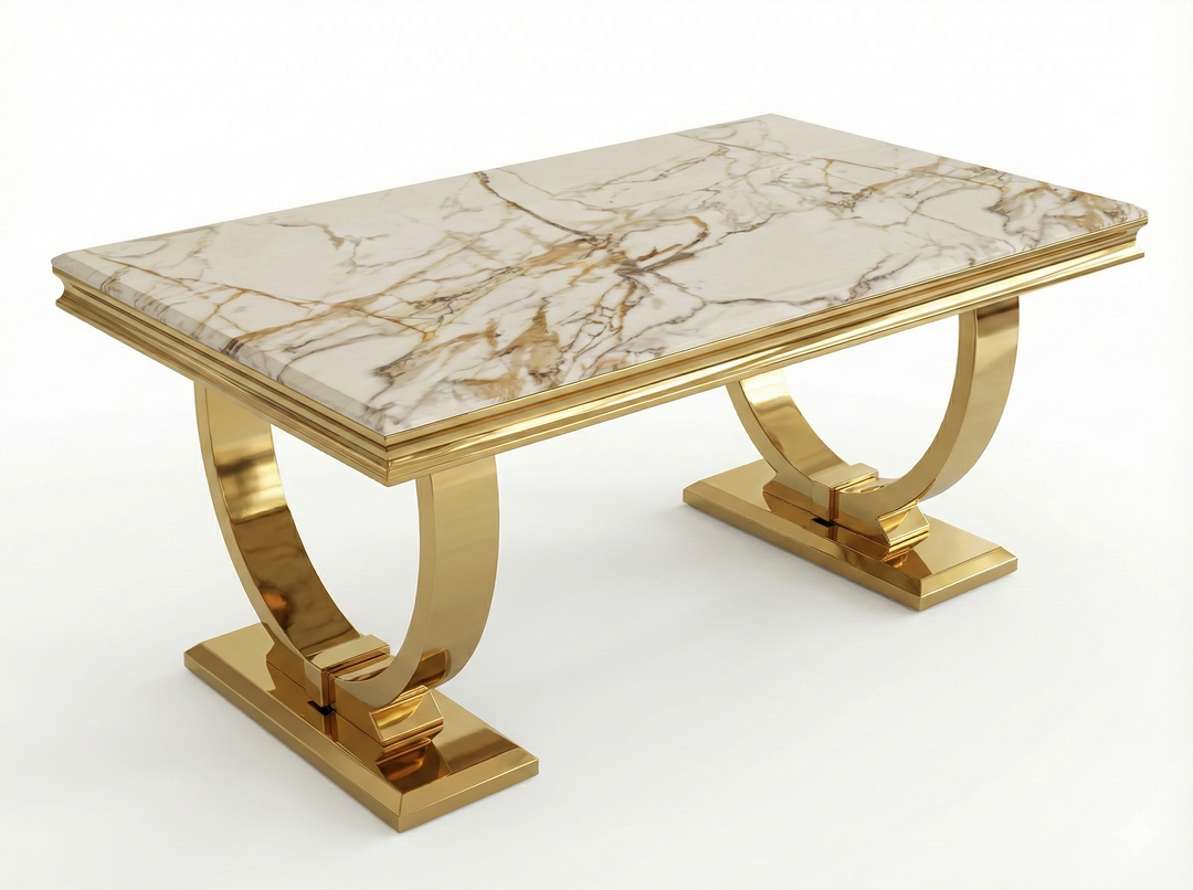 Arlington White and Gold Coffee Table