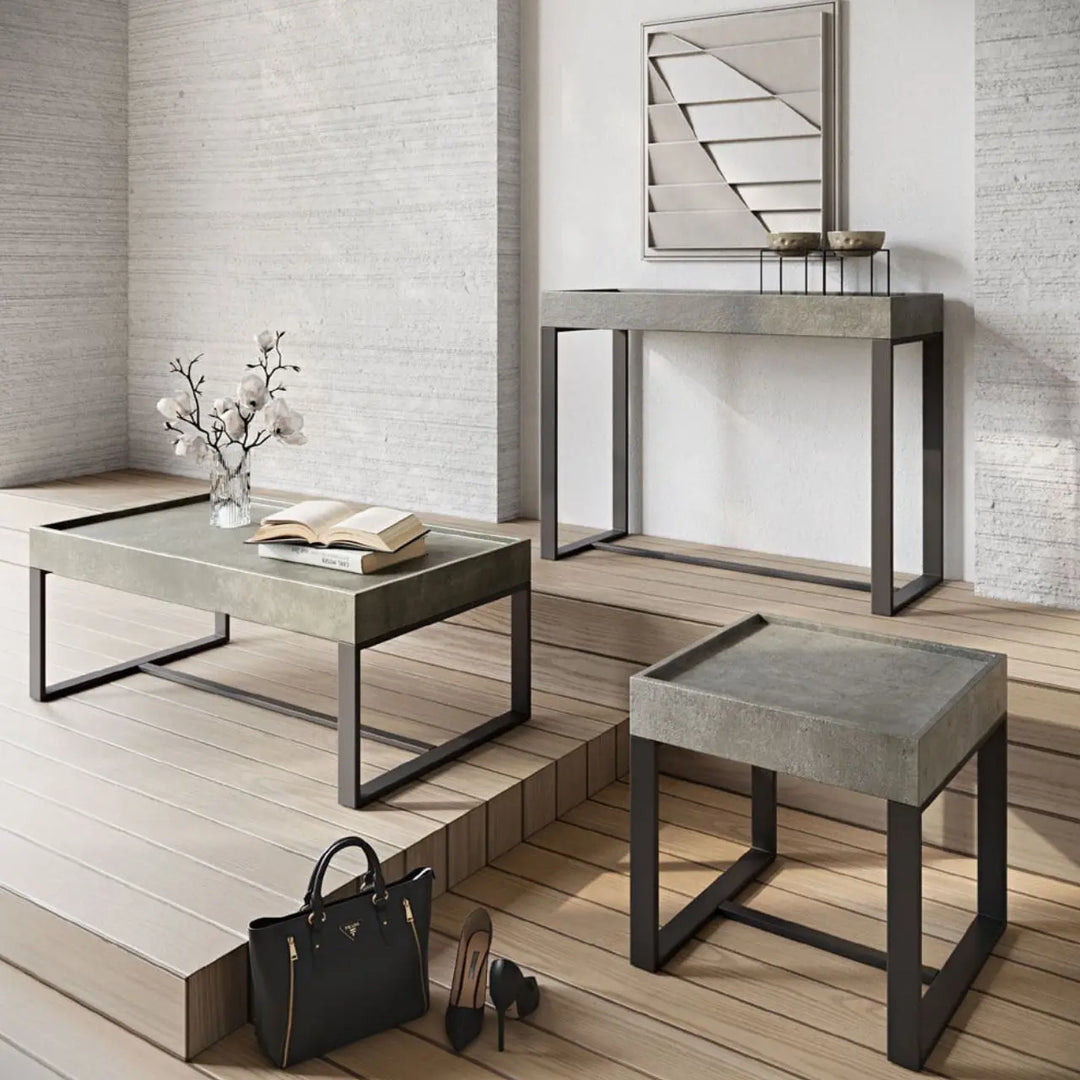 Colton Concrete Effect Coffee Table - LUX - HOM