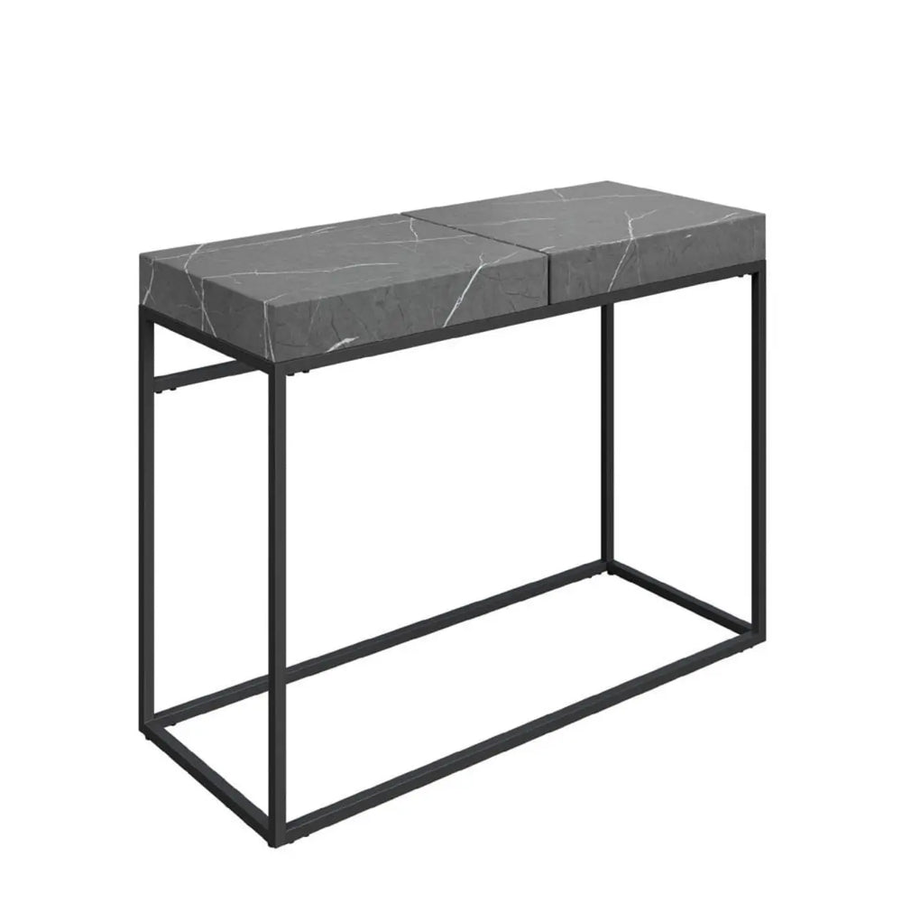 Delara Grey Marble Effect Console Table - LUX - HOM