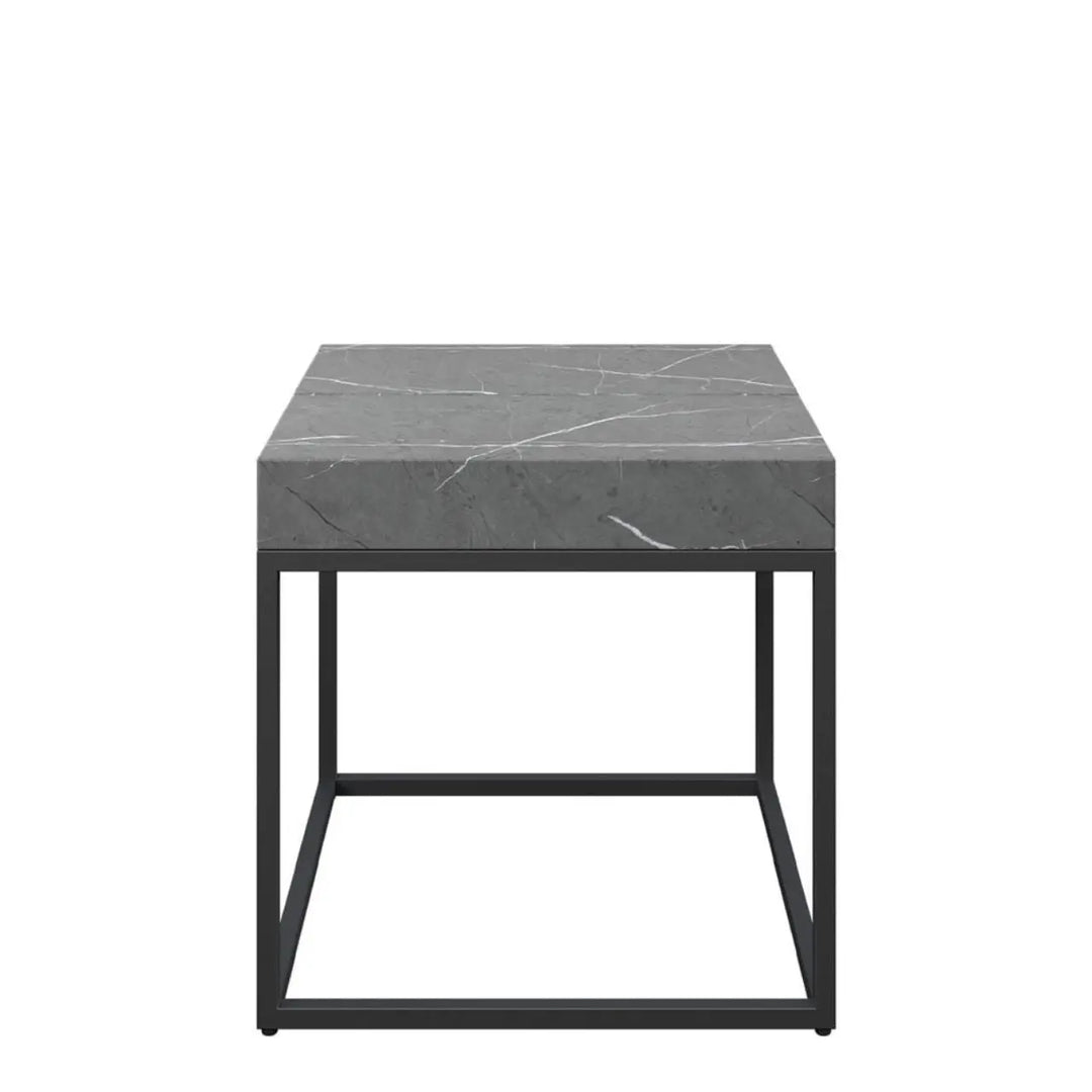 Delara Grey Marble Effect Side Table - LUX - HOM