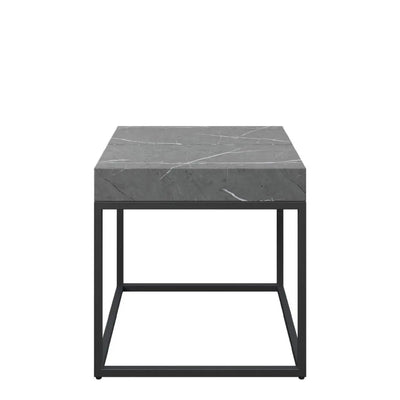 Delara Grey Marble Effect Side Table - LUX - HOM