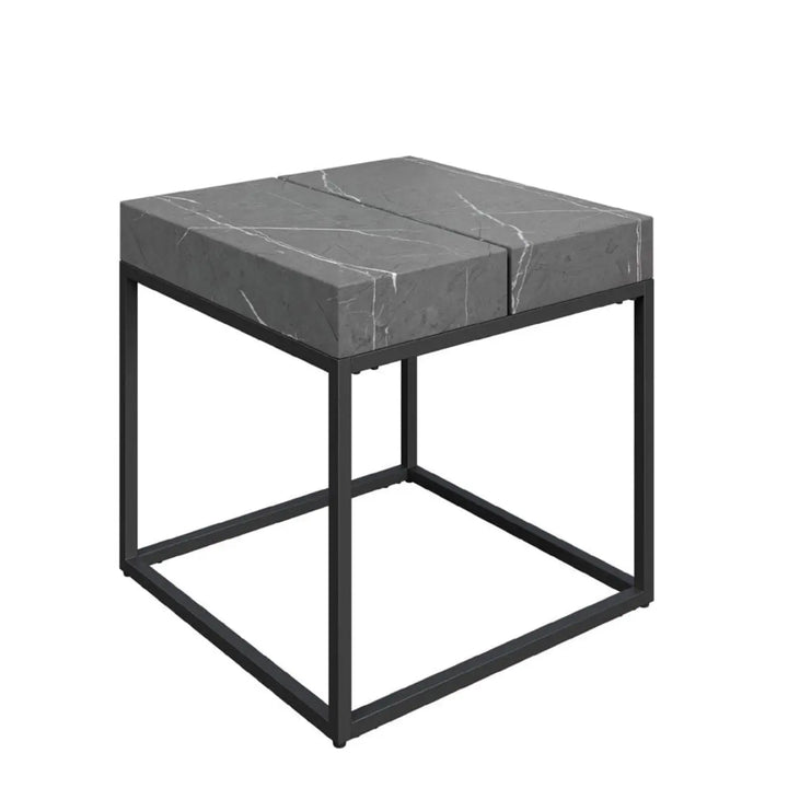 Delara Grey Marble Effect Side Table - LUX - HOM
