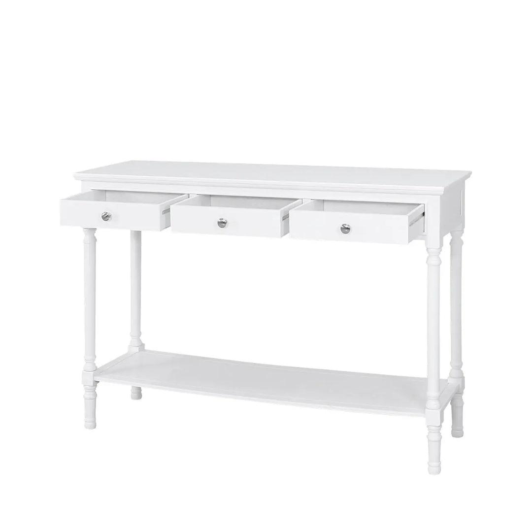 Delta Large 3 Drawer Console Table in White #NJ Home Interiors#