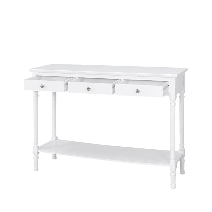 Delta Large 3 Drawer Console Table in White #NJ Home Interiors#