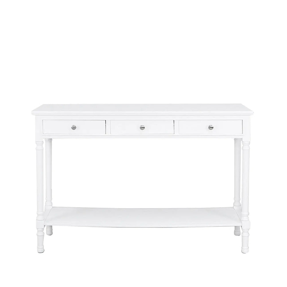 Delta Large 3 Drawer Console Table in White #NJ Home Interiors#