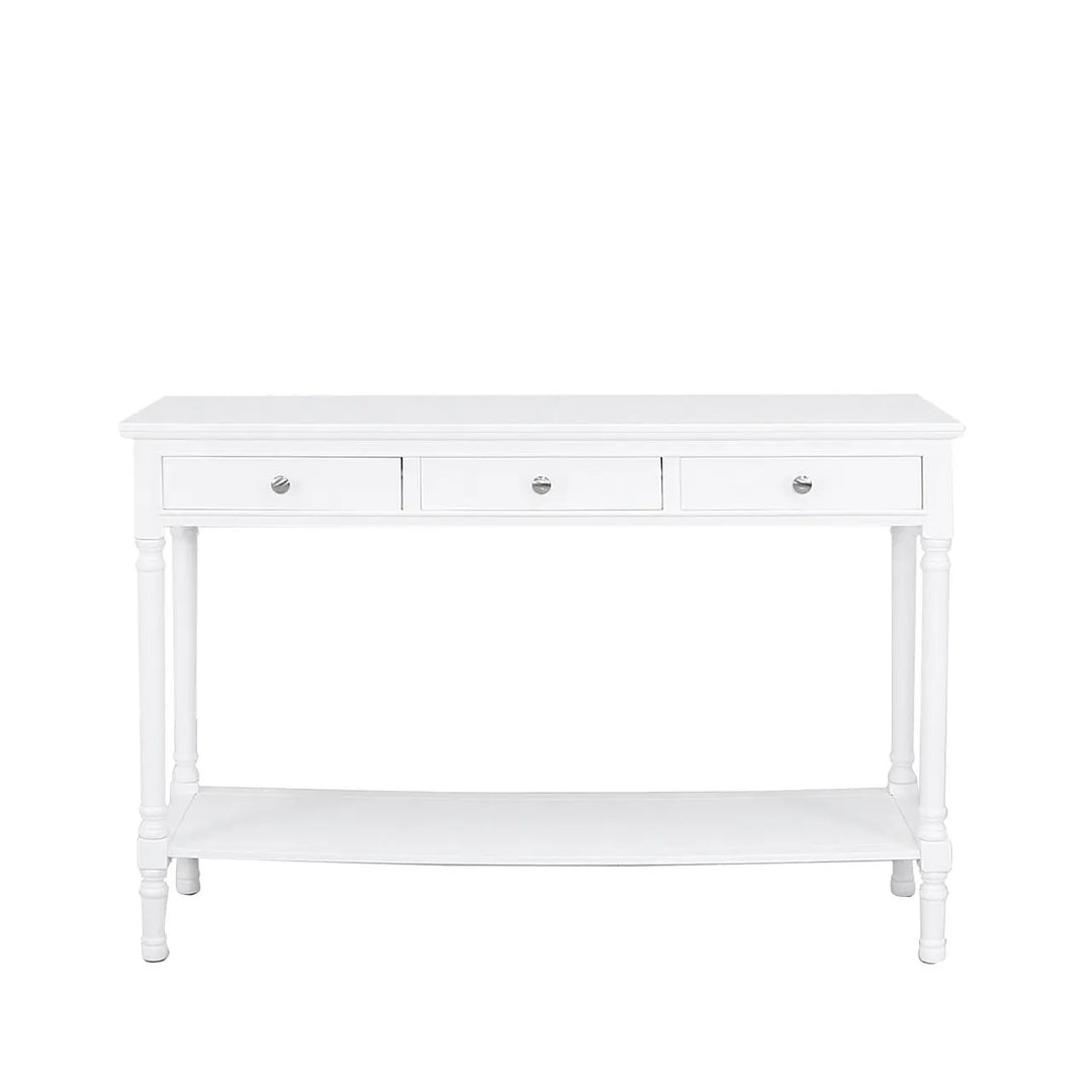 Delta Large 3 Drawer Console Table in White #NJ Home Interiors#