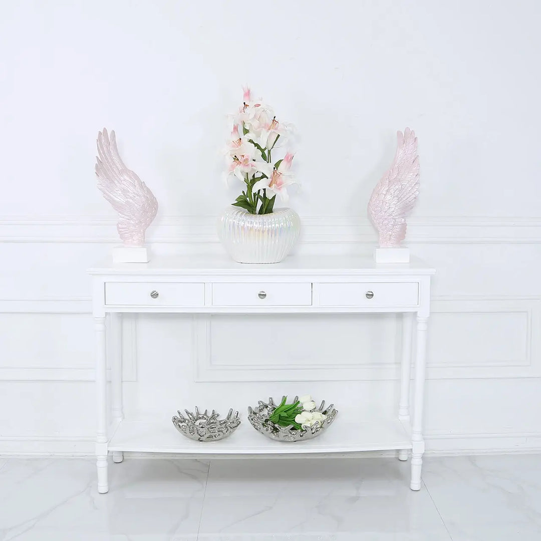 Delta Large 3 Drawer Console Table in White #NJ Home Interiors#