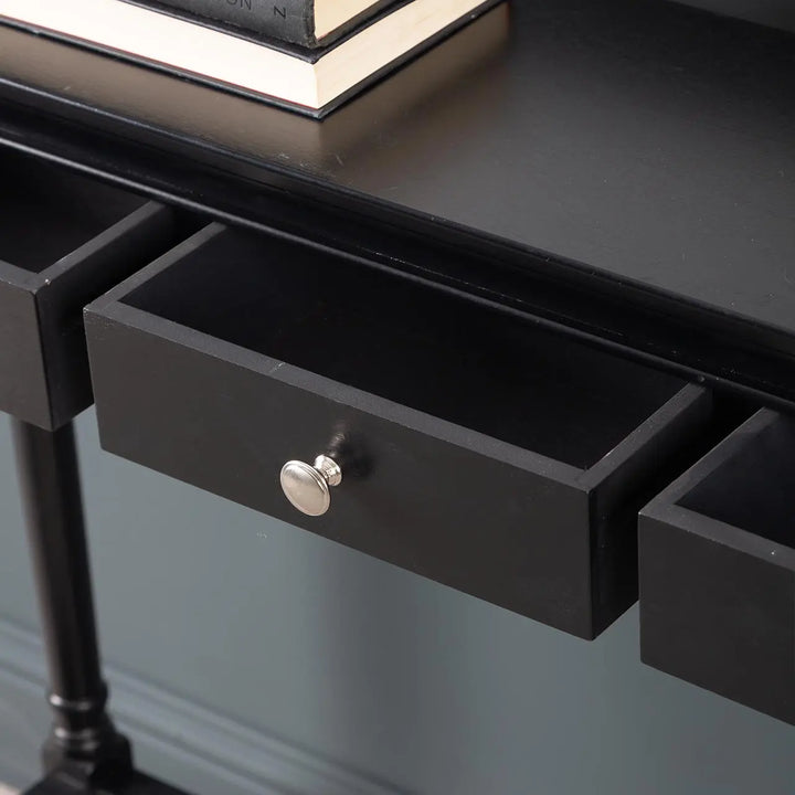 Delta Medium 3 Drawer Console Table in Black #NJ Home Interiors#