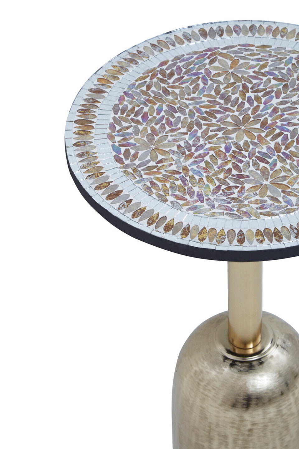 Inventro Mosaic Top Gold Base Side Table Studio 55