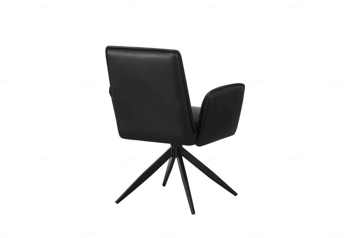 Elan Chair in Black PU – Modern Swivel Dining Chair with Diamond Stitch Giatalia