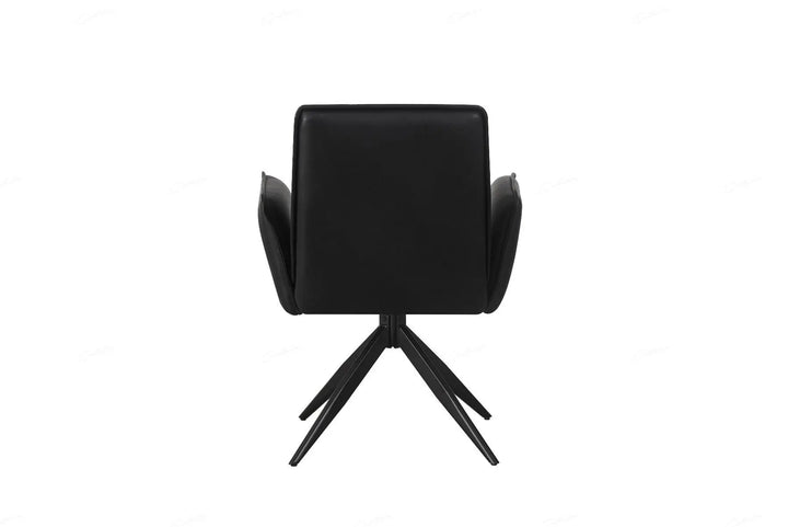 Elan Chair in Black PU – Modern Swivel Dining Chair with Diamond Stitch Giatalia