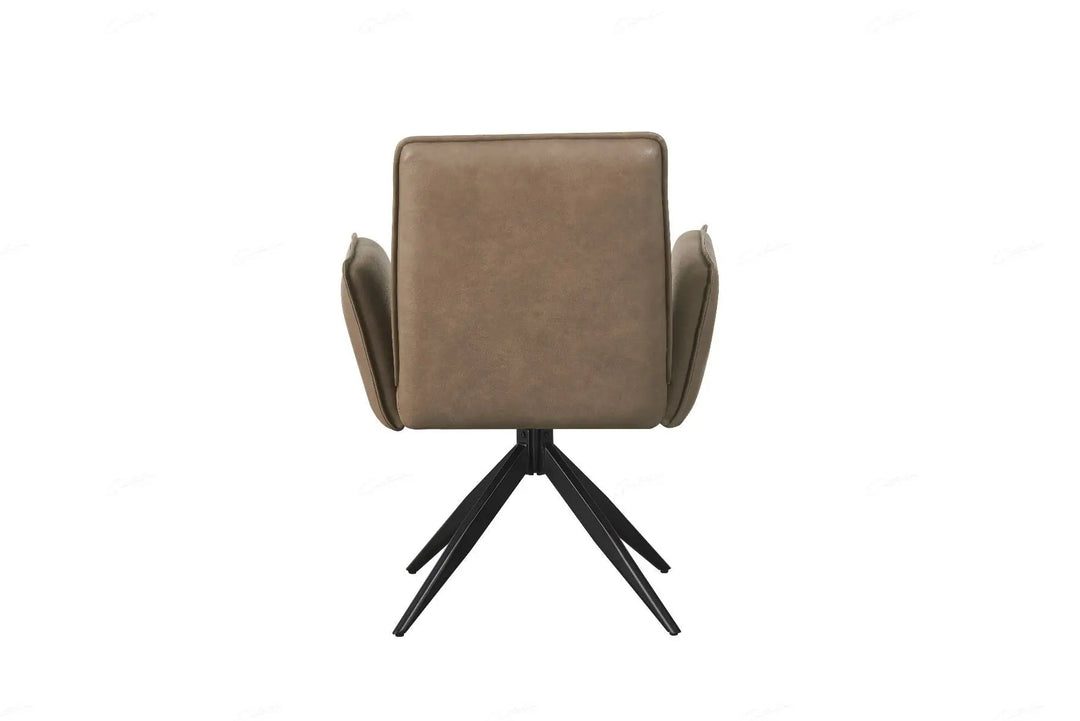 Elan Chair in Taupe PU – Swivel Dining Chair with Diamond-Stitched Back Giatalia