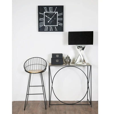 Ekanshi Black with Nickel Top Console Table #NJ Home Interiors#