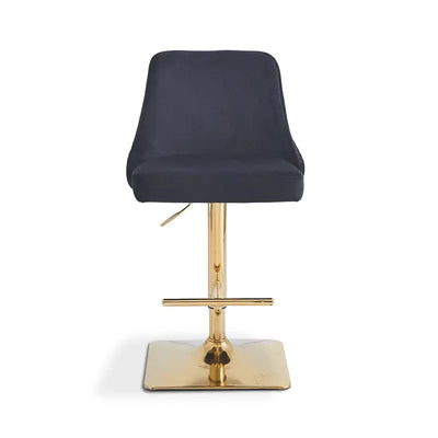 Eris Black Velvet Bar Stool with Gold Legs #NJ Home Interiors#
