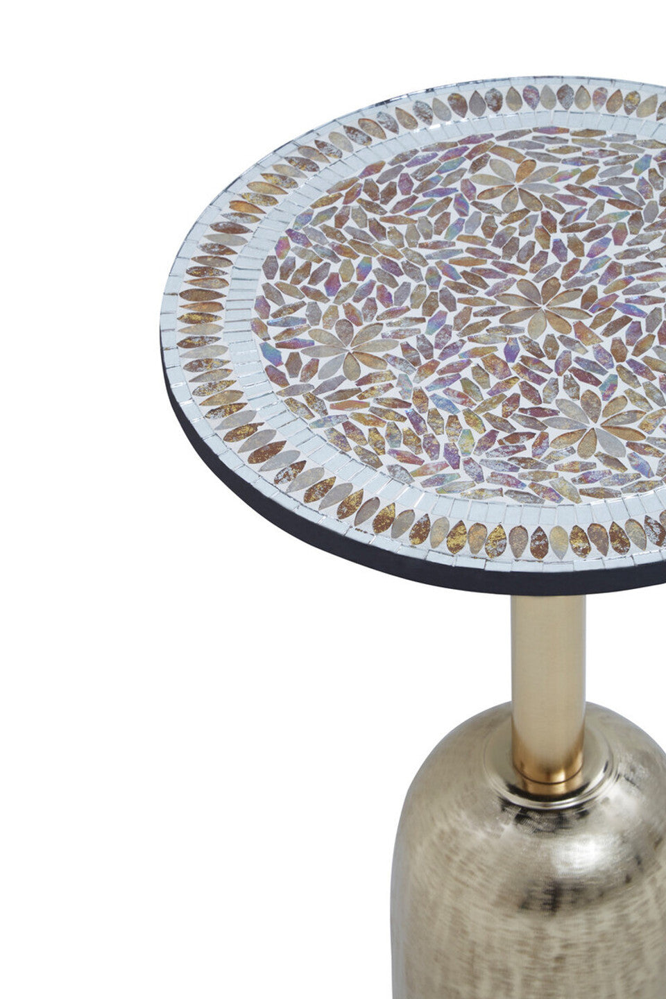 Inventro Mosaic Top Gold Base Side Table Studio 55