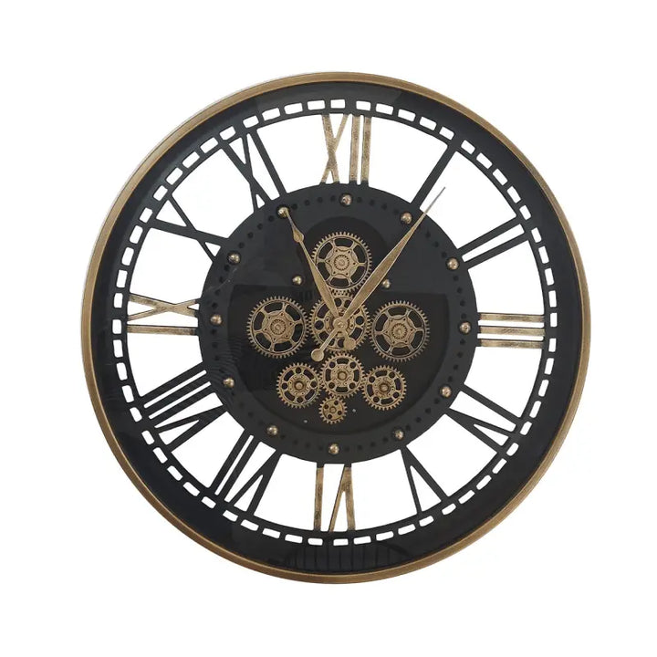 Gold and Black Gears 60cm Wall Clock #NJ Home Interiors#