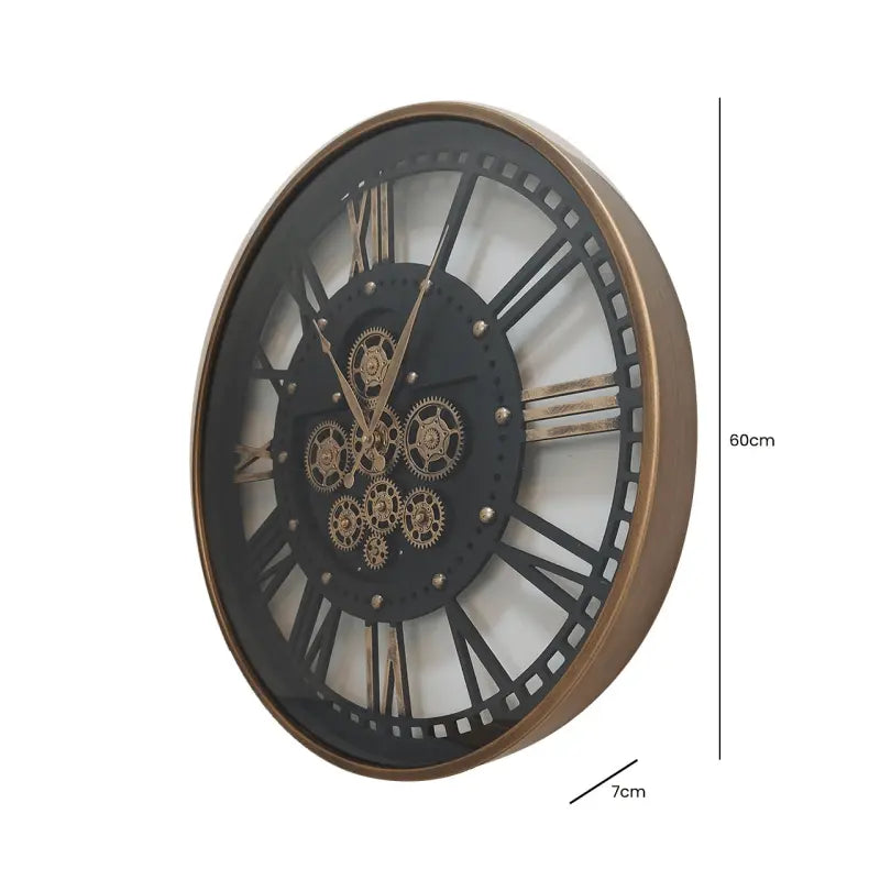 Gold and Black Gears 60cm Wall Clock #NJ Home Interiors#