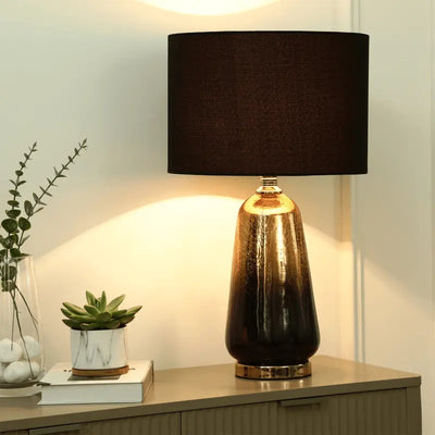 Gold and Black Ombre Glass Table Lamp #NJ Home Interiors#