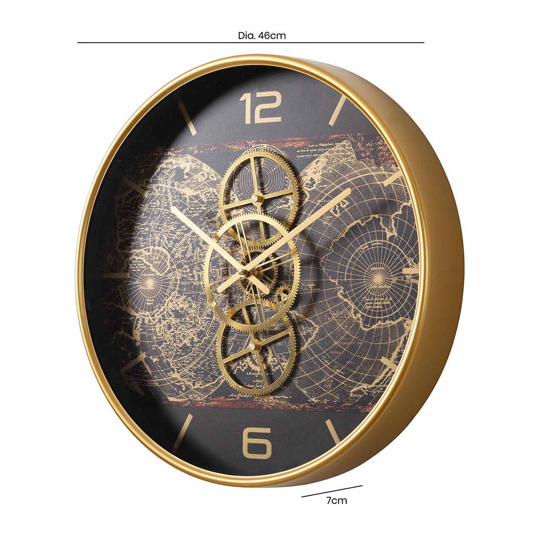 Gold Gears 46cm Wall Clock #NJ Home Interiors#