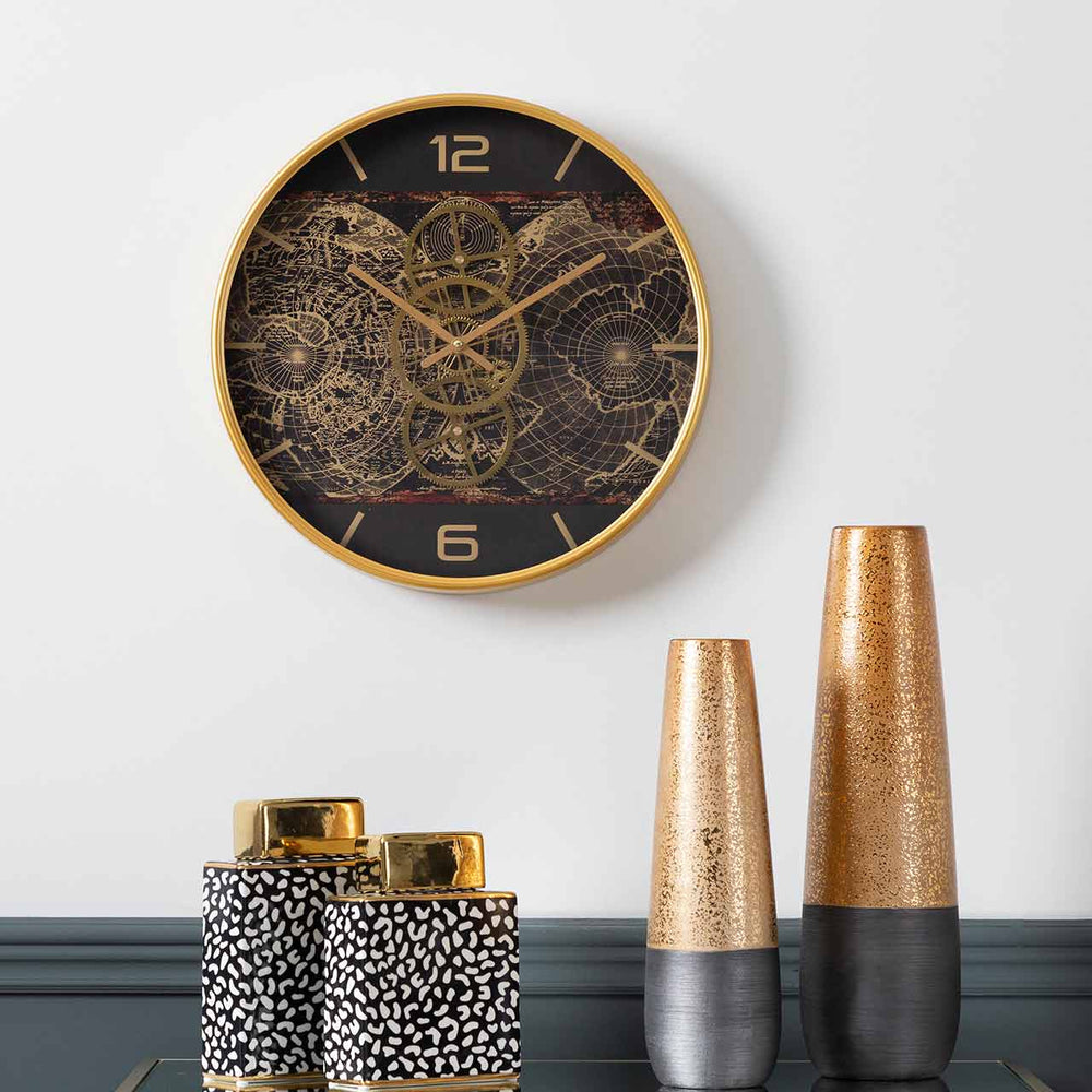 Gold Gears 46cm Wall Clock #NJ Home Interiors#