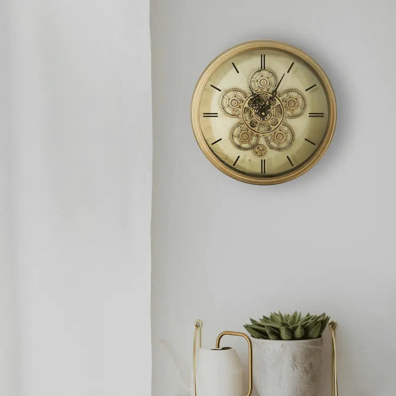 Gold Gears Wall Clock #NJ Home Interiors#