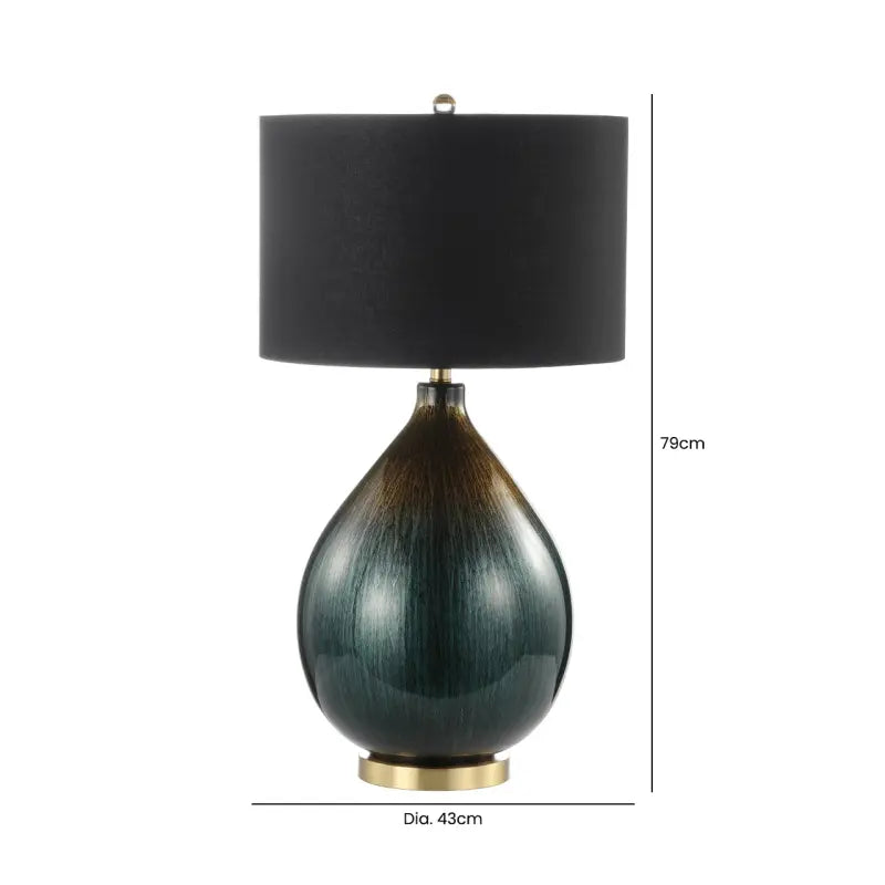Green and Gold Abstract Glass Table Lamp #NJ Home Interiors#