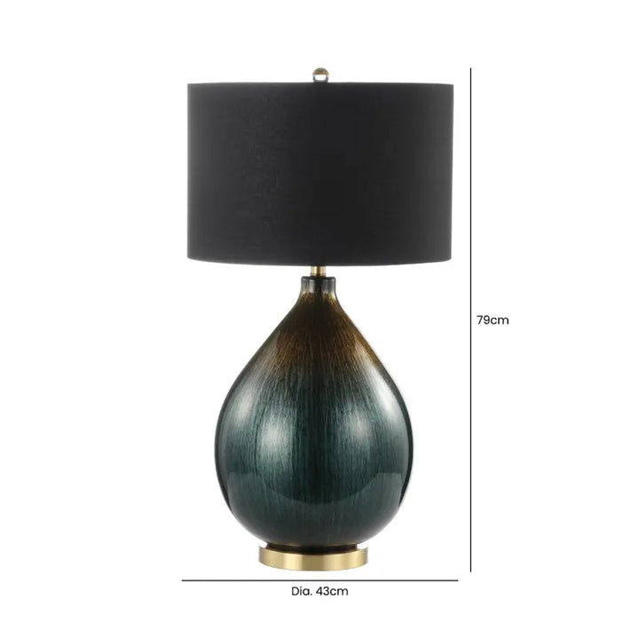Green and Gold Abstract Glass Table Lamp #NJ Home Interiors#