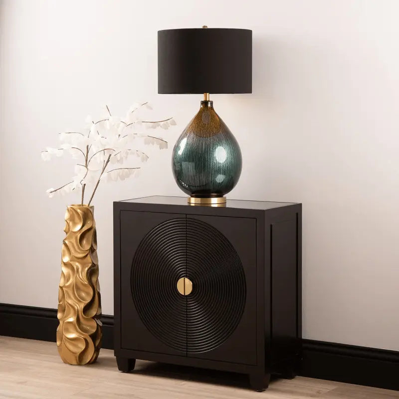 Green and Gold Abstract Glass Table Lamp #NJ Home Interiors#