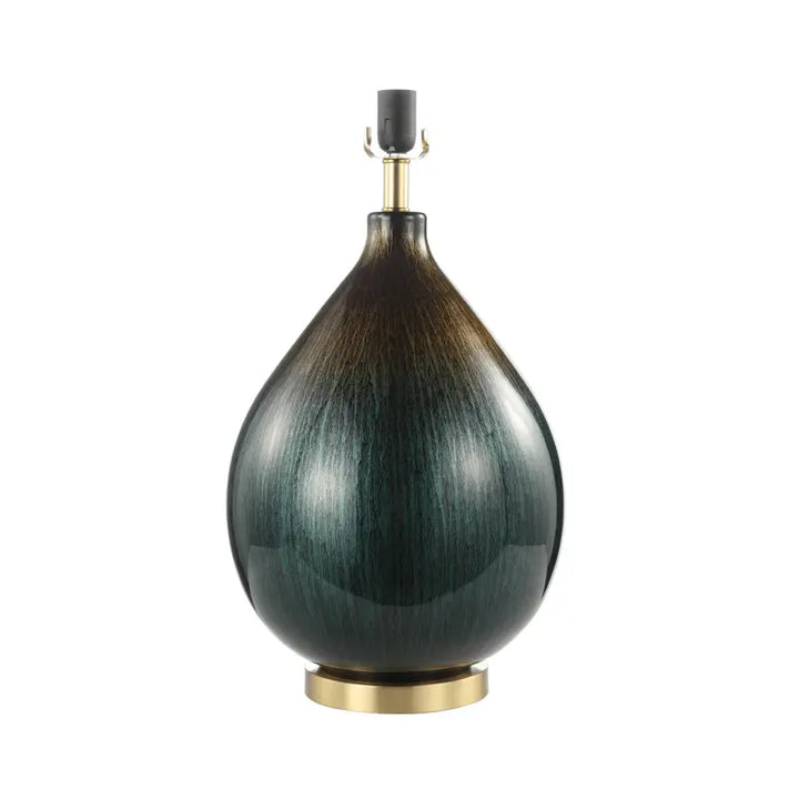 Green and Gold Abstract Glass Table Lamp #NJ Home Interiors#