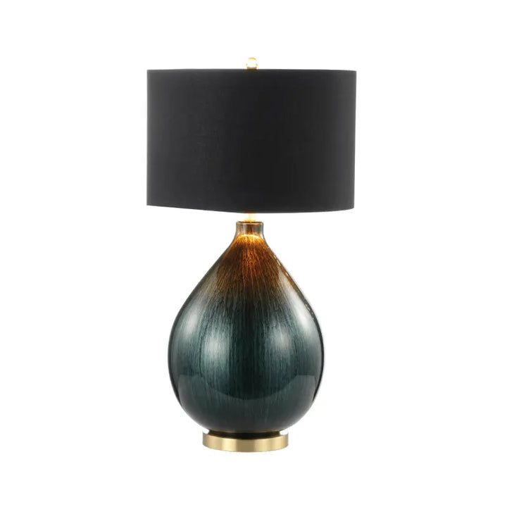 Green and Gold Abstract Glass Table Lamp #NJ Home Interiors#